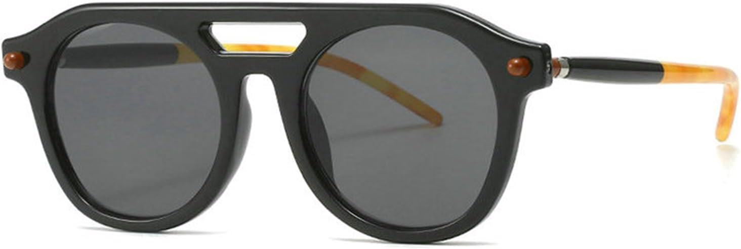 

Хелена Ретро Винтажные Двухлучевые Пилотские Солнцезащитные Очки Женские Модные Круглые Стильные Солнцезащитные Очки UV400 для активного отдыха в стиле панк S65 helena, Black