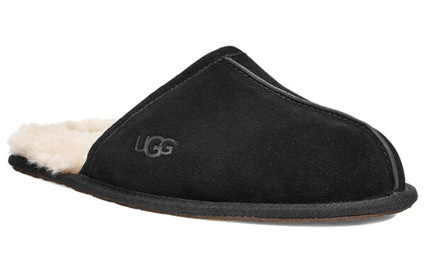 Модные сандалии, тапочки с потертостями, тапочки с флисовой подкладкой Ugg, черный — фото 3