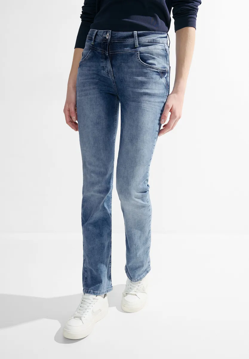 

Джинсы Cecil bootcut "Торонто" с кожаным значком, цвет Authentic Used Wash