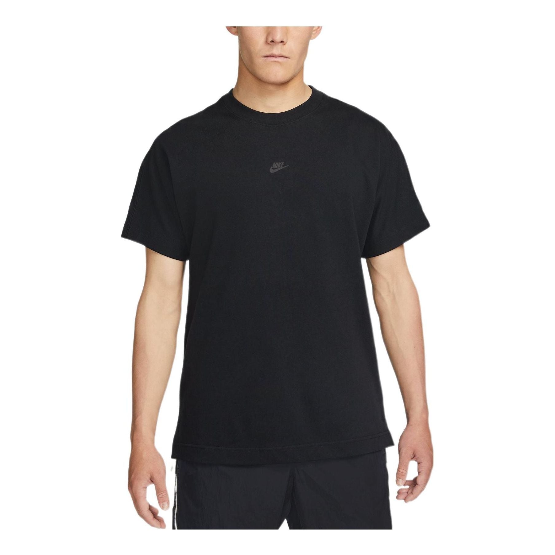 

Футболка Men's Nike Solid Color Logo Round Neck Pullover Short Sleeve Black T-Shirt DD7019-010