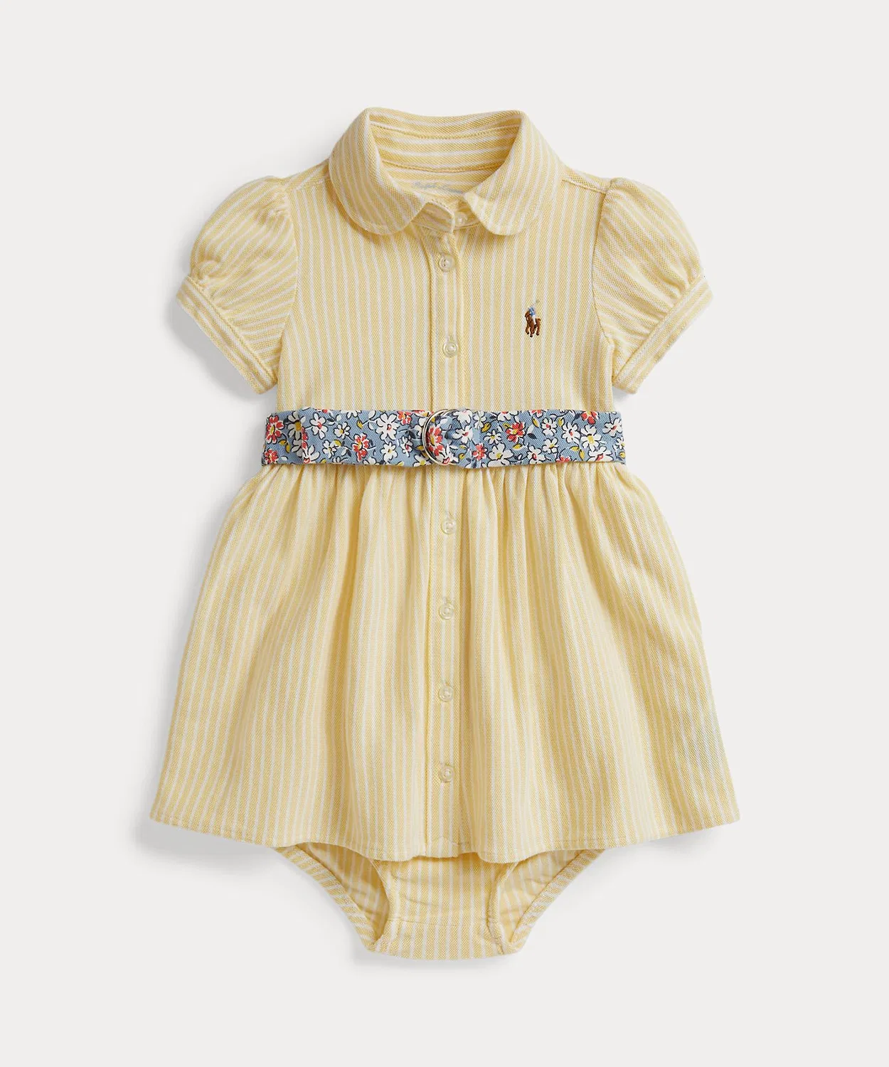 Платье-поло с поясом и шортами Ralph Lauren, хлопковое, жёлтое