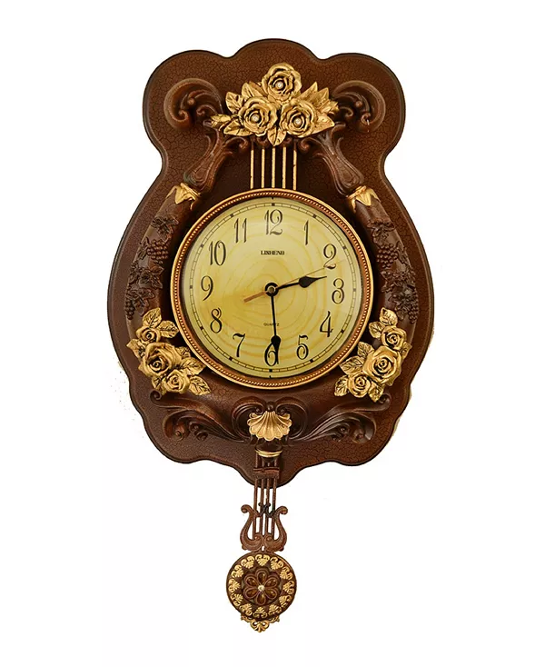 

Светлые настенные часы с цветами Three Star, brown