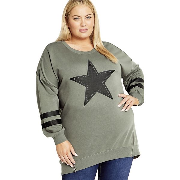 

Женский топ You're a Star plus size Avenue, Olive Black