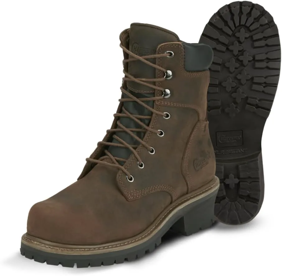 

Мужские рабочие ботинки Chippewa Hador 8" с металлическим подноском - премиальная натуральная кожа, ортопедическая стелька, металлическая вставка, соответствует стандартам EH ASTM F2413