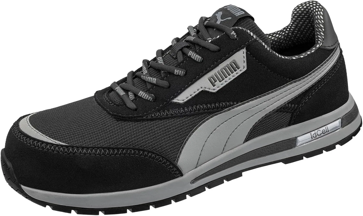 PUMA Safety Rider Low S1PS ESD FO HRO Легкие дышащие защитные ботинки унисекс с нескользящим металлическим защитным колпачком из стекловолокна, Black