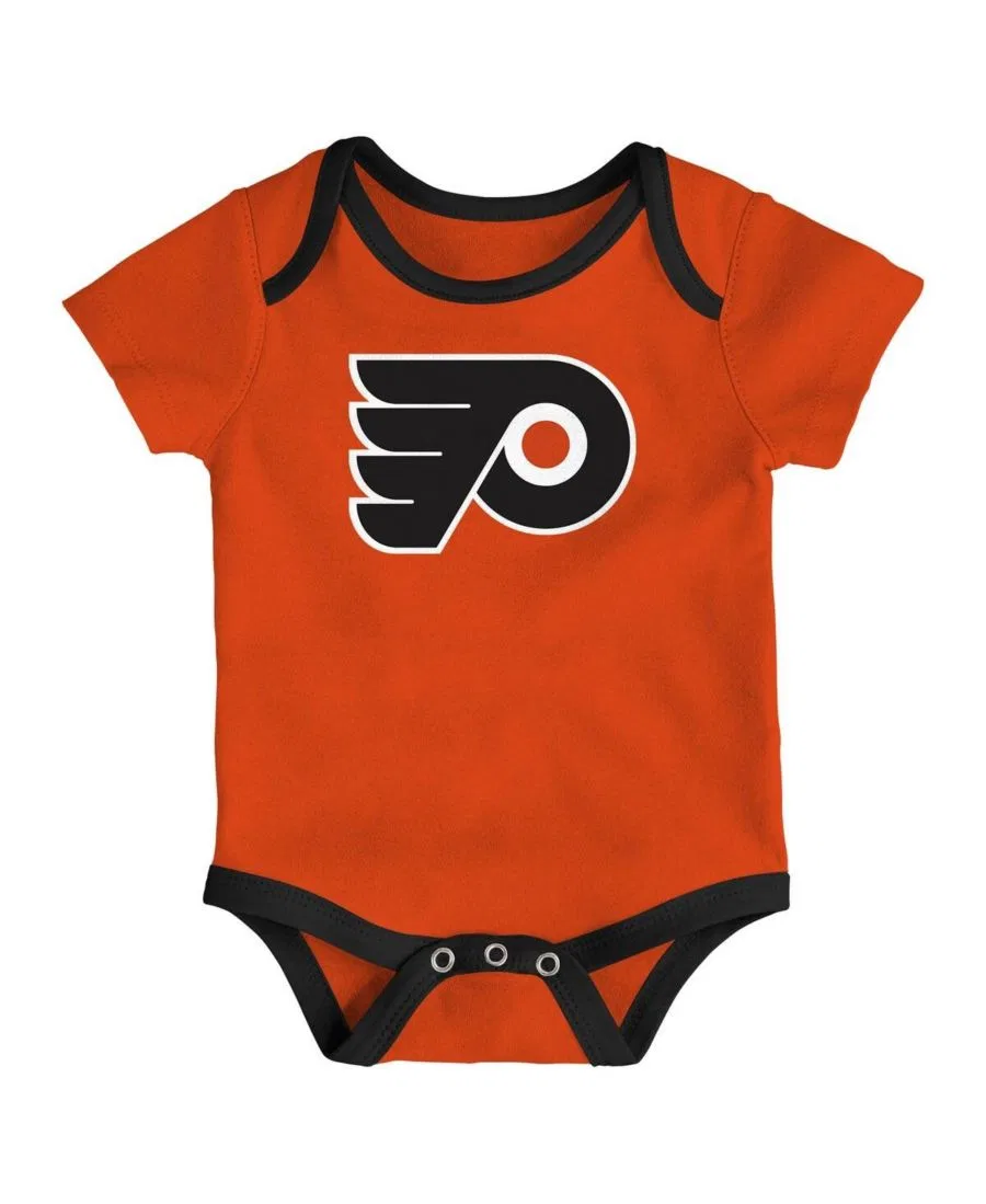 Комплект из 3 бодиков "Philadelphia Flyers Loyal Buddies" для мальчиков и девочек Outerstuff, оранжевый — фото 2