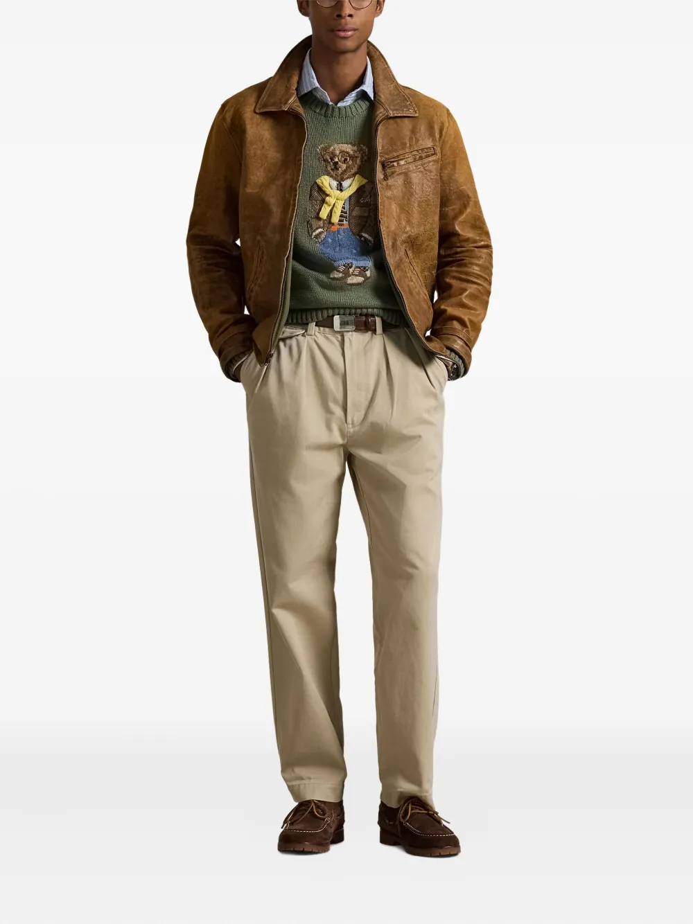 Твиловые брюки со складками Polo Ralph Lauren, хаки — фото 2