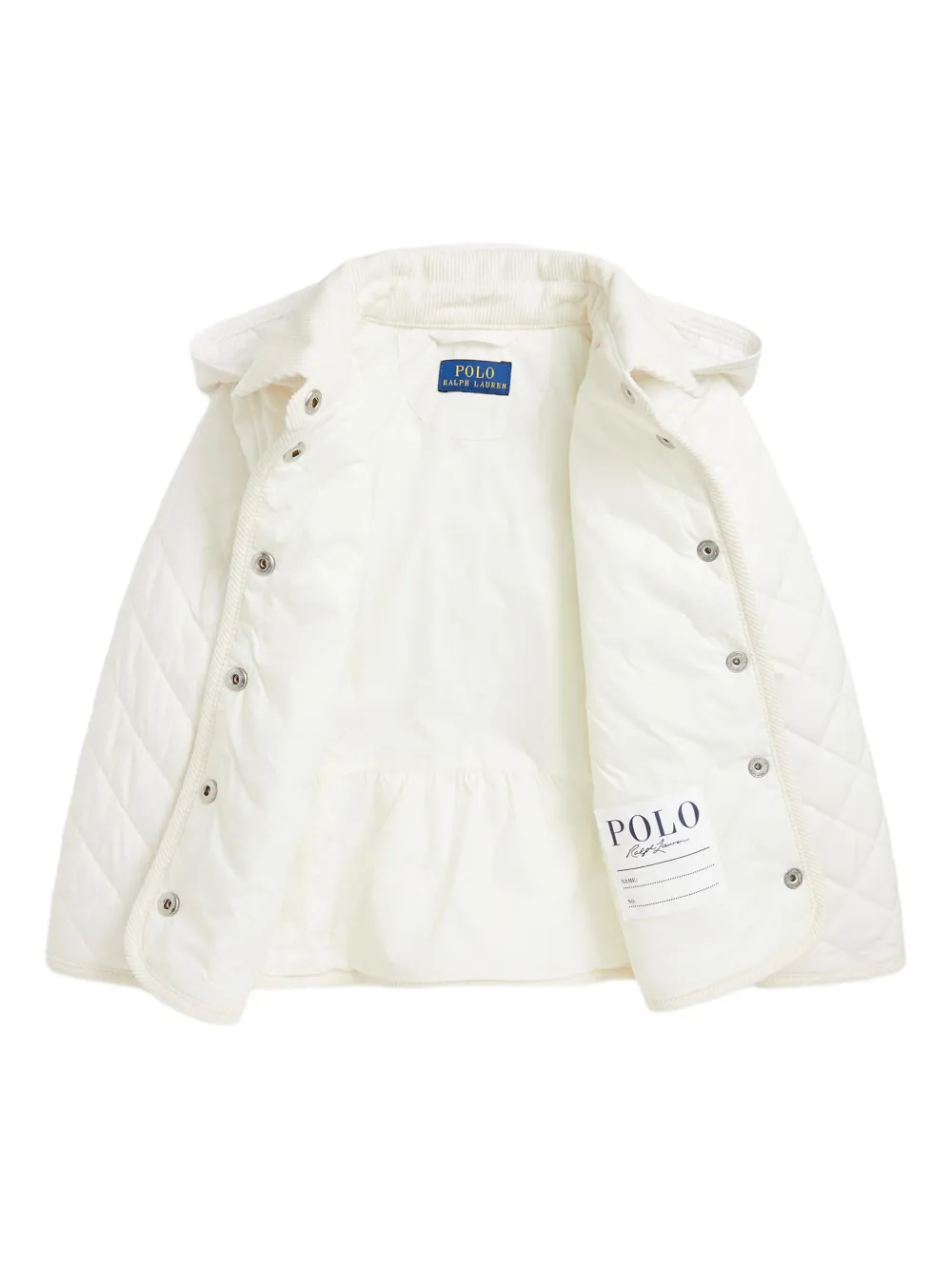 Стеганая куртка с вельветовой отделкой Polo Ralph Lauren Kids, белый — фото 4