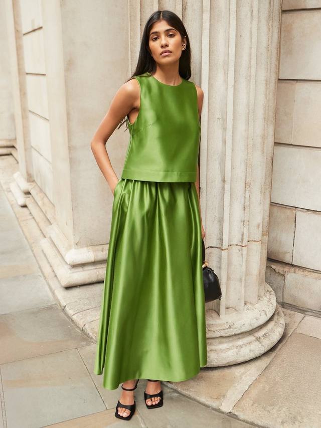 

Сатиновая полная макси-юбка Ro&Zo, Green