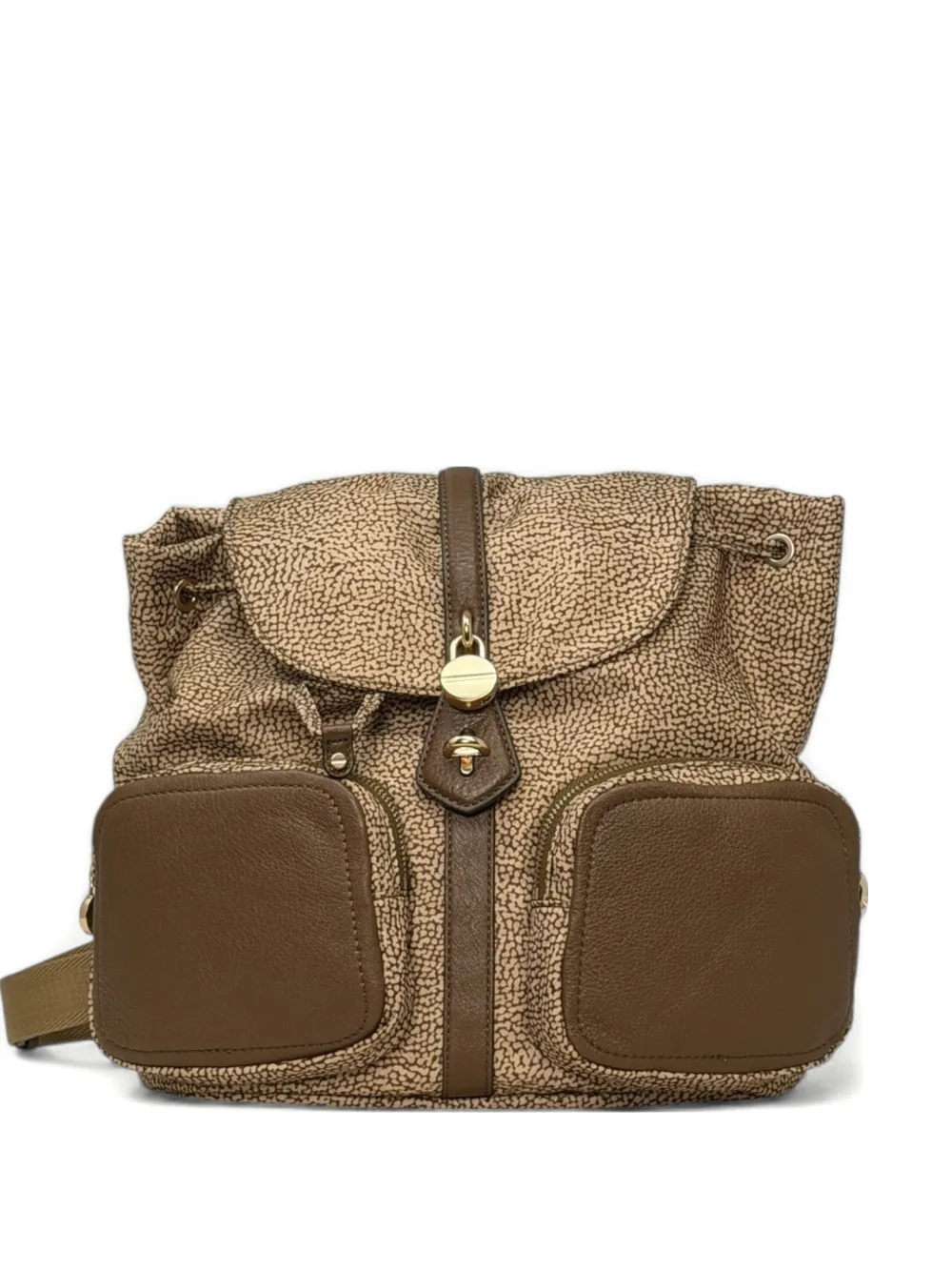 

Рюкзак с клапаном и принтом Borbonese, коричневый