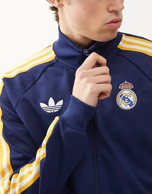 Темно-синий и желтый спортивный топ adidas Football Real Madrid — фото 3