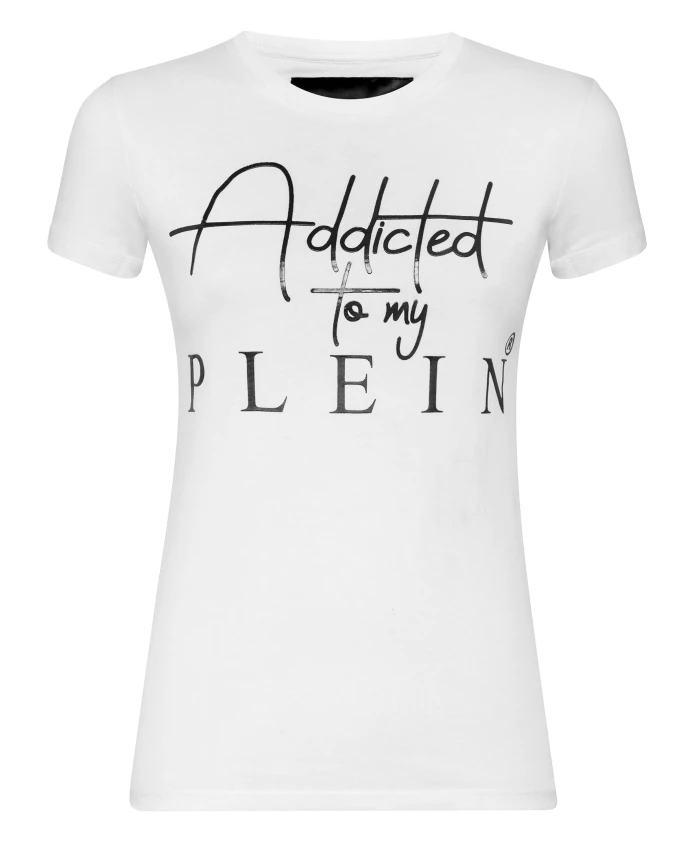 

Футболка, круглый вырез, размер 7, с надписью Philipp Plein, белый