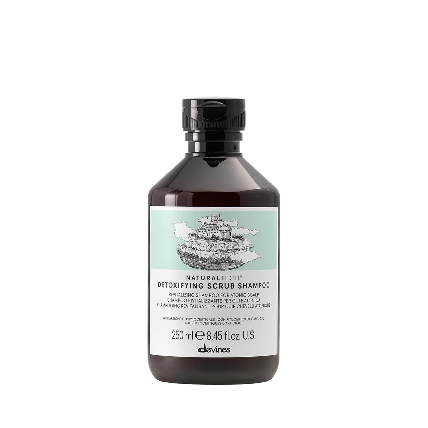 Davines Naturaltech Detoxifying Scrub Shampoo, детокс-скраб для атоничной кожи головы и очистки от загрязнений, с фитоцефтиками артишока, 250 мл