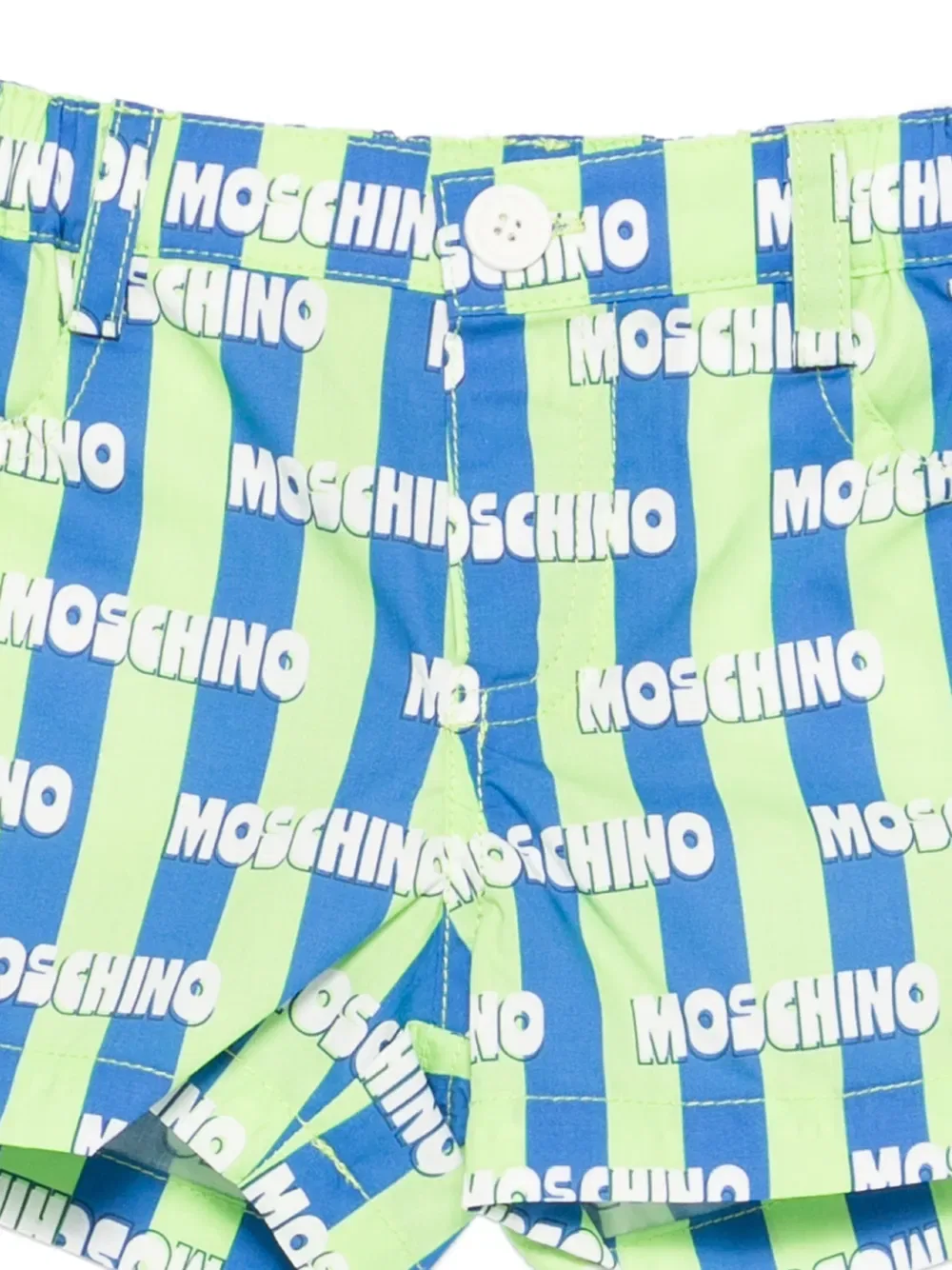 Шорты в полоску с логотипом Moschino Kids, синий — фото 3