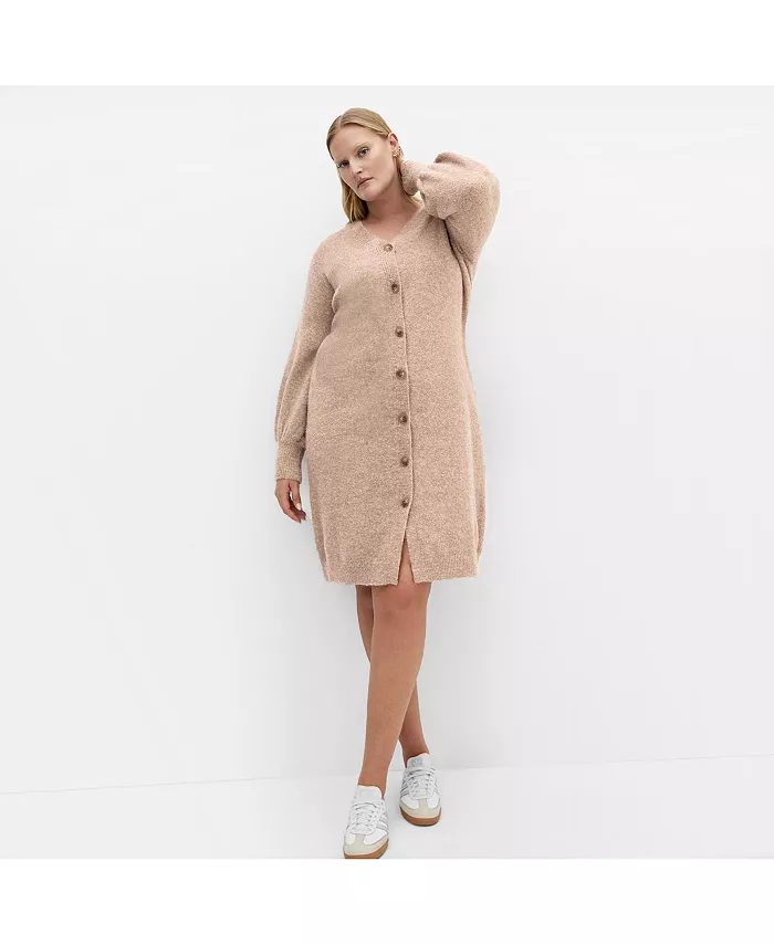

Женское платье-кардиган Eleni миди больших размеров CITY CHIC, коричневый/бежевый