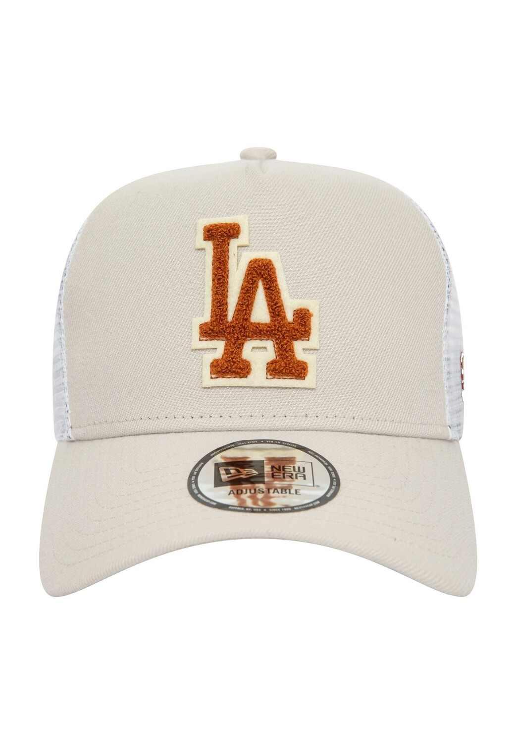 

Мужская регулируемая сетчатая кепка MLB Boucle Los Angeles New Era, цвет Stone/ White
