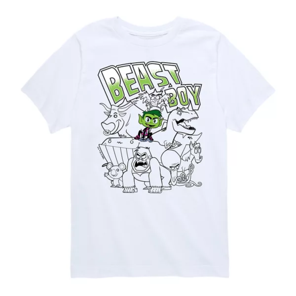 

Футболка с принтом Beast Boy из Teen Titans Go для мальчиков 8-20 лет Licensed Character, белый