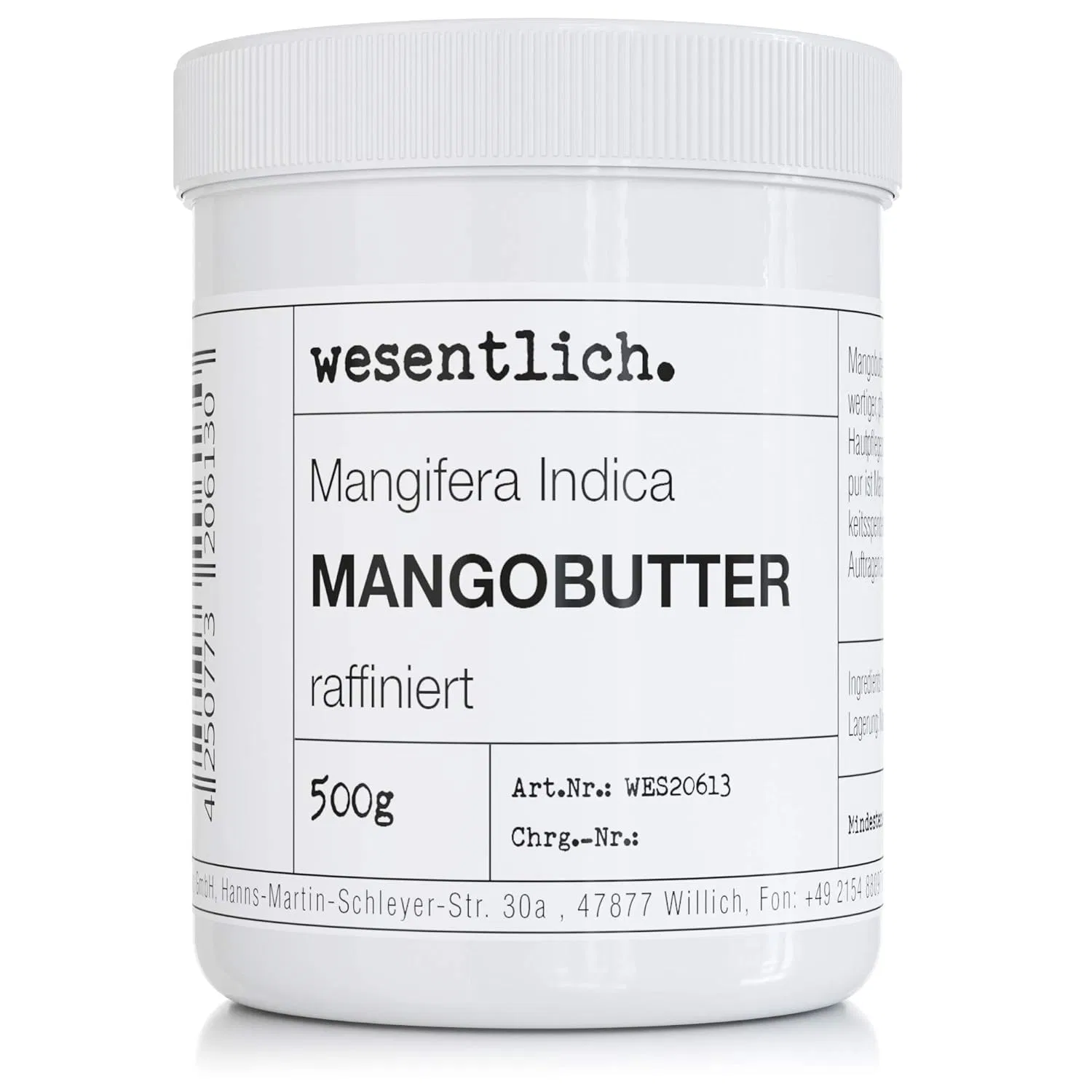 Масло манго wesentllich. 500 г, 100% чистое, веганское Wesentlich.
