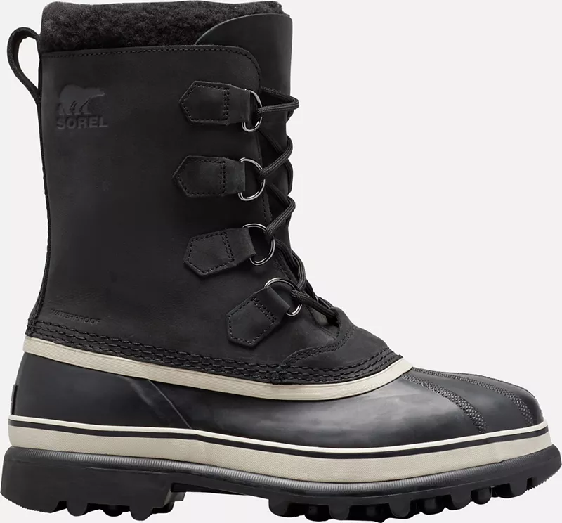 

Мужские непромокаемые зимние ботинки SOREL Caribou, цвет Black/Dark Stone