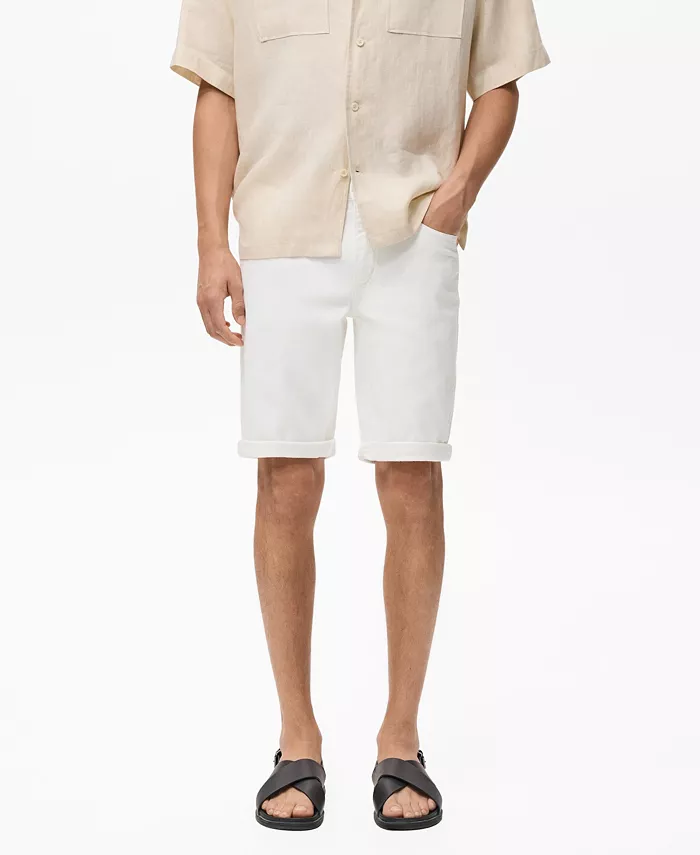 

Мужские бермуды из денима Slim-Fit Mango, белый