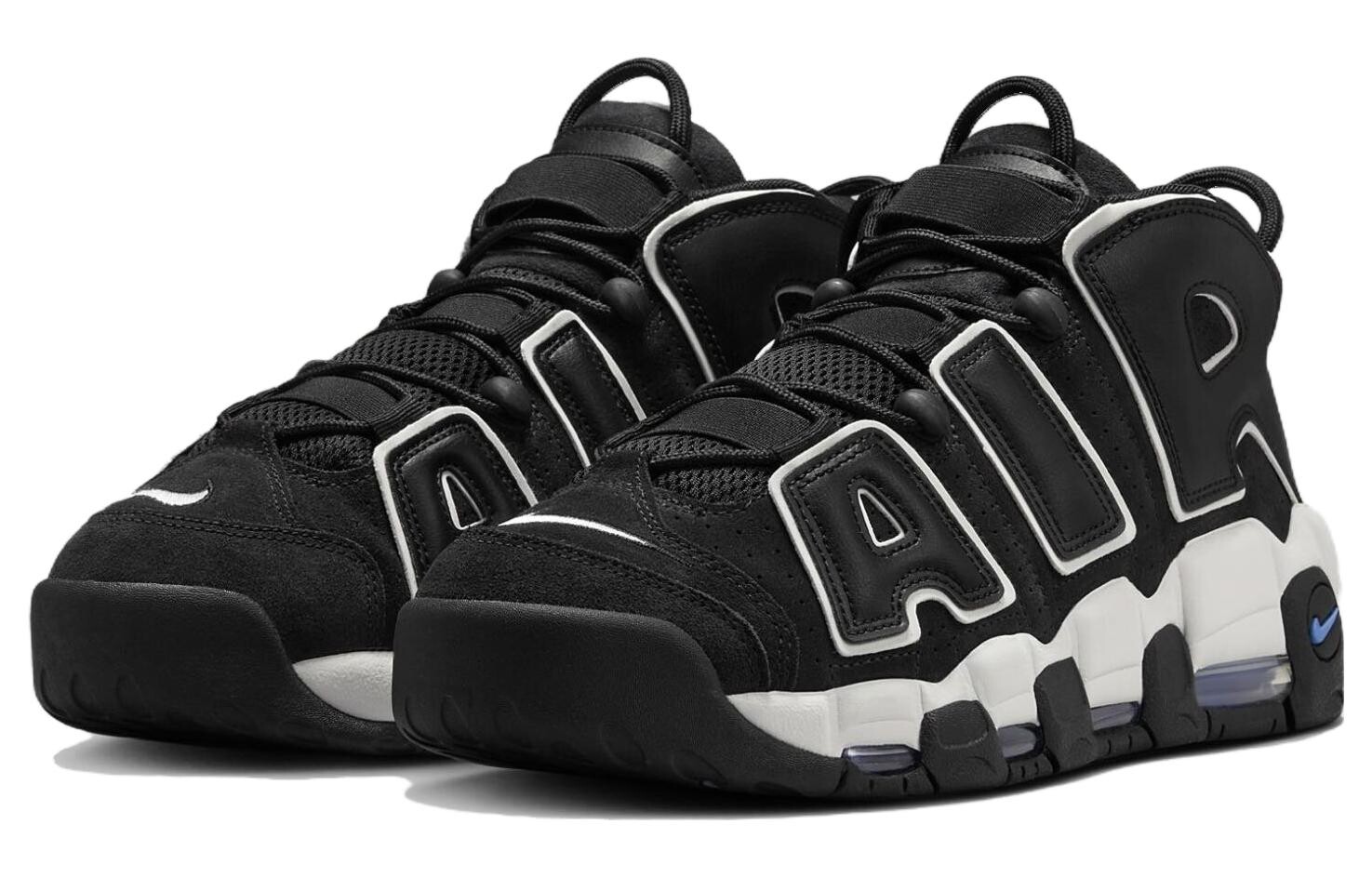 Мужские баскетбольные кроссовки Nike Air More Uptempo Vintage, Черно-белый — фото 3