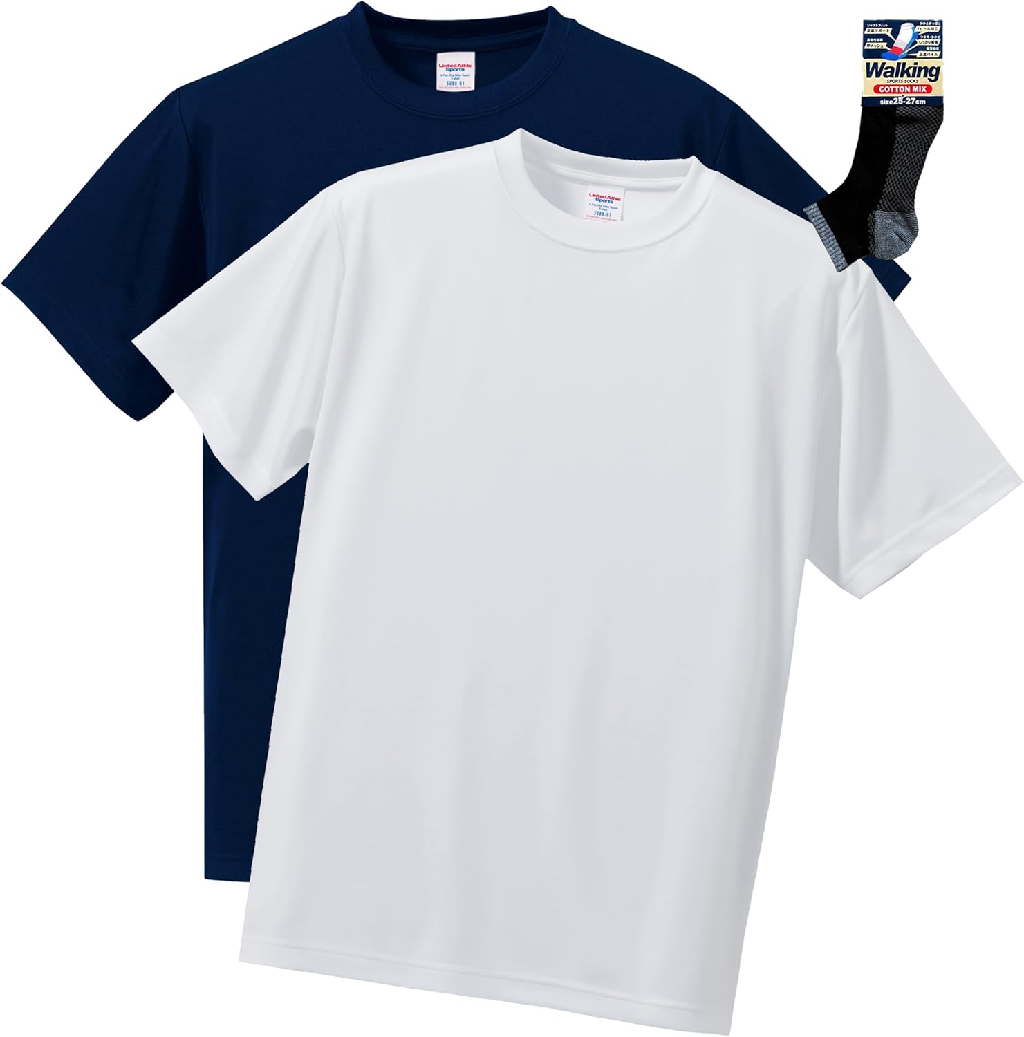 

Мужская футболка United Athle 508801 Dry Silky Touch, плотность ткани 4,7 унции, белый/темно-синий