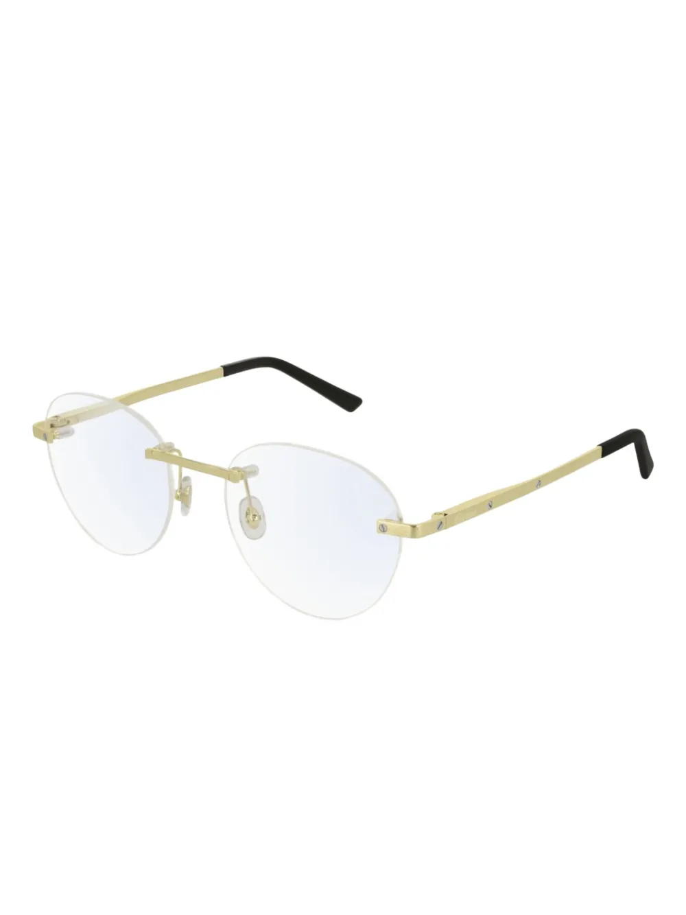 

Круглые очки без оправы Cartier Eyewear, золотой
