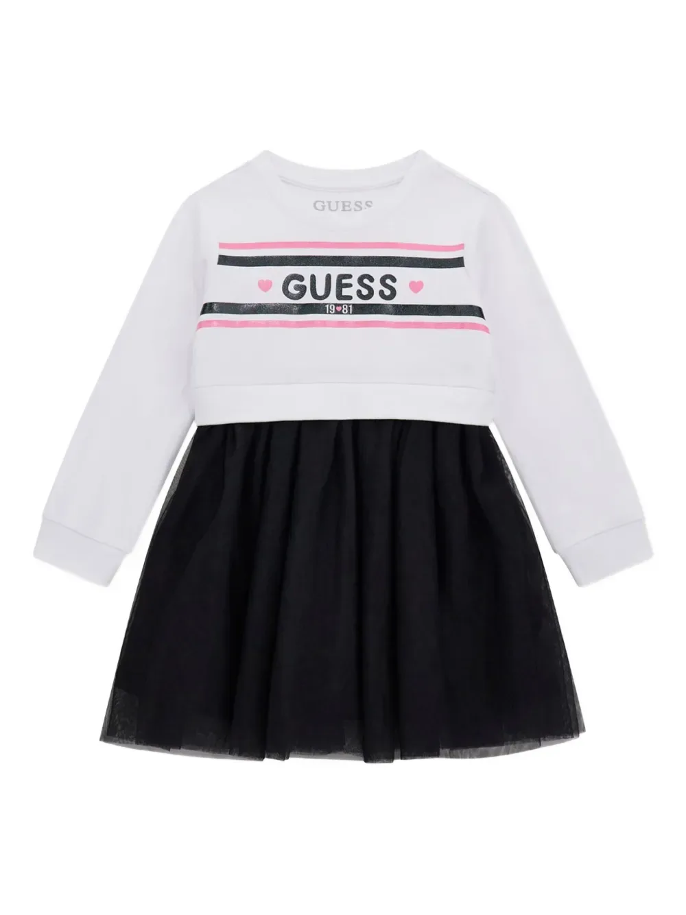 Платье-толстовка из тюля Guess kids, белый