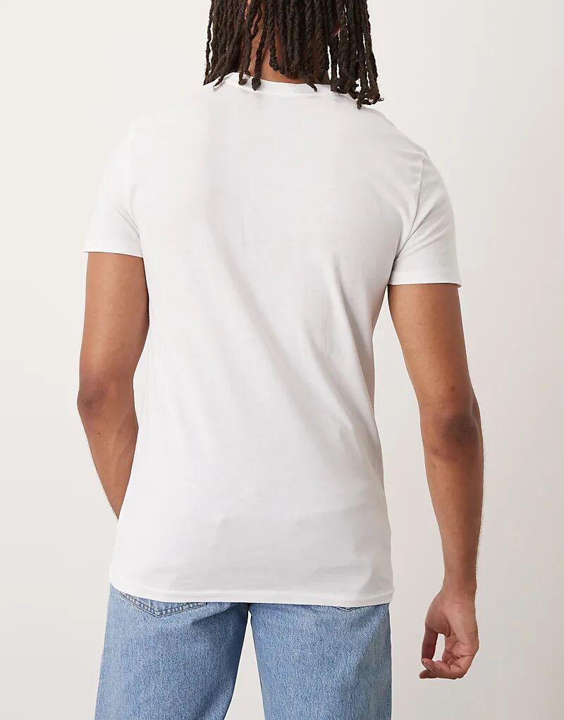 Комплект из 3 футболок Polo Ralph Lauren с логотипом Icon в белом, черном и сером меланжевом цветах — фото 4
