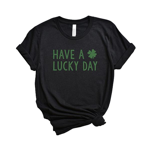 

Футболка с принтом "Have a lucky day clover" Simply Sage Market, Black