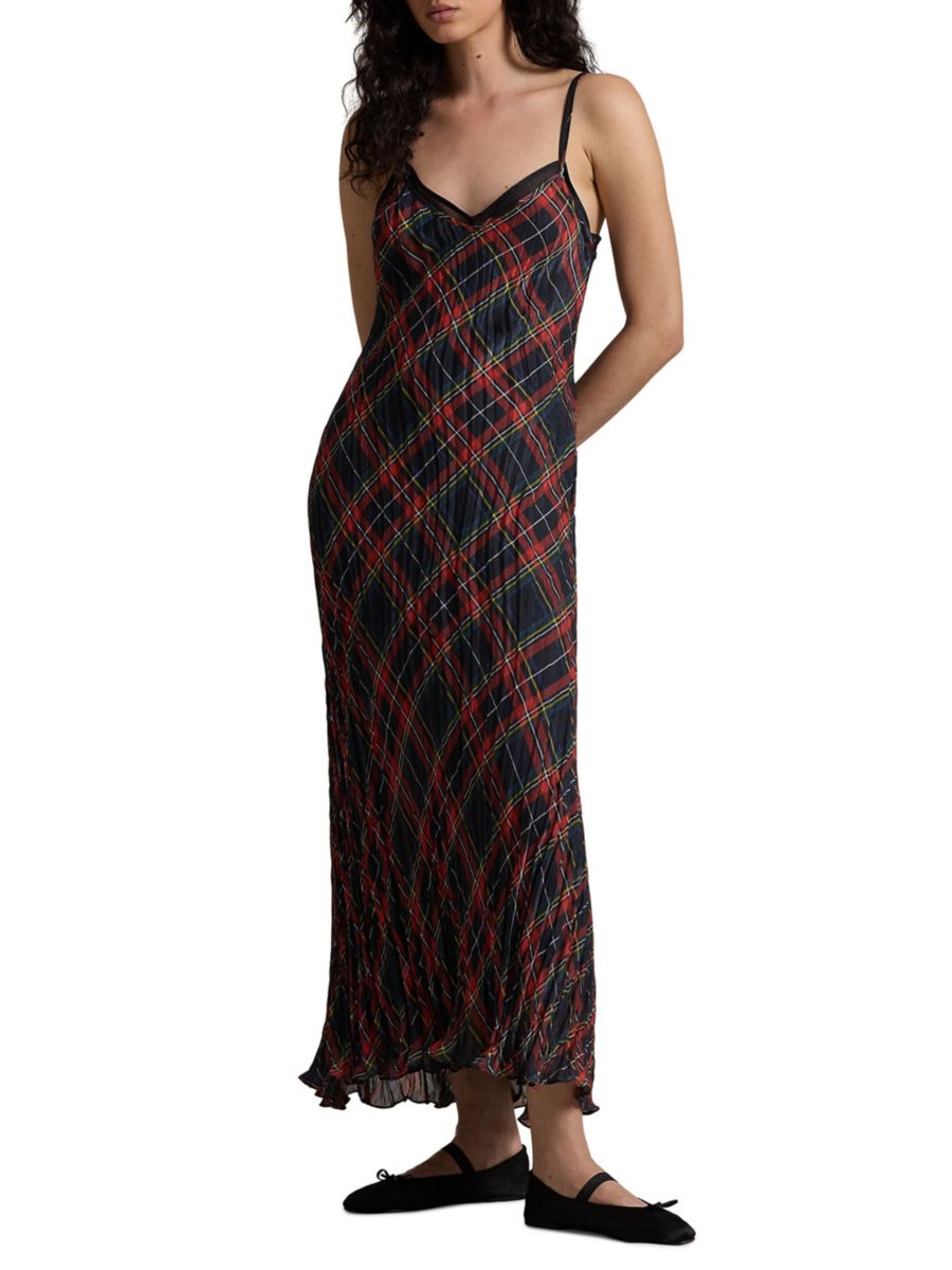 

Платье-комбинация миди в клетку Polo Ralph Lauren, цвет Red Black Multi Plaid