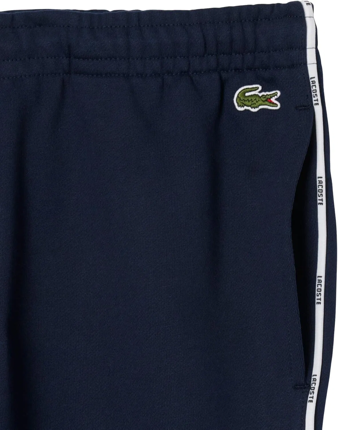 Спортивные брюки Lacoste мужские, хлопковый флис, с логотипом, черный — фото 2
