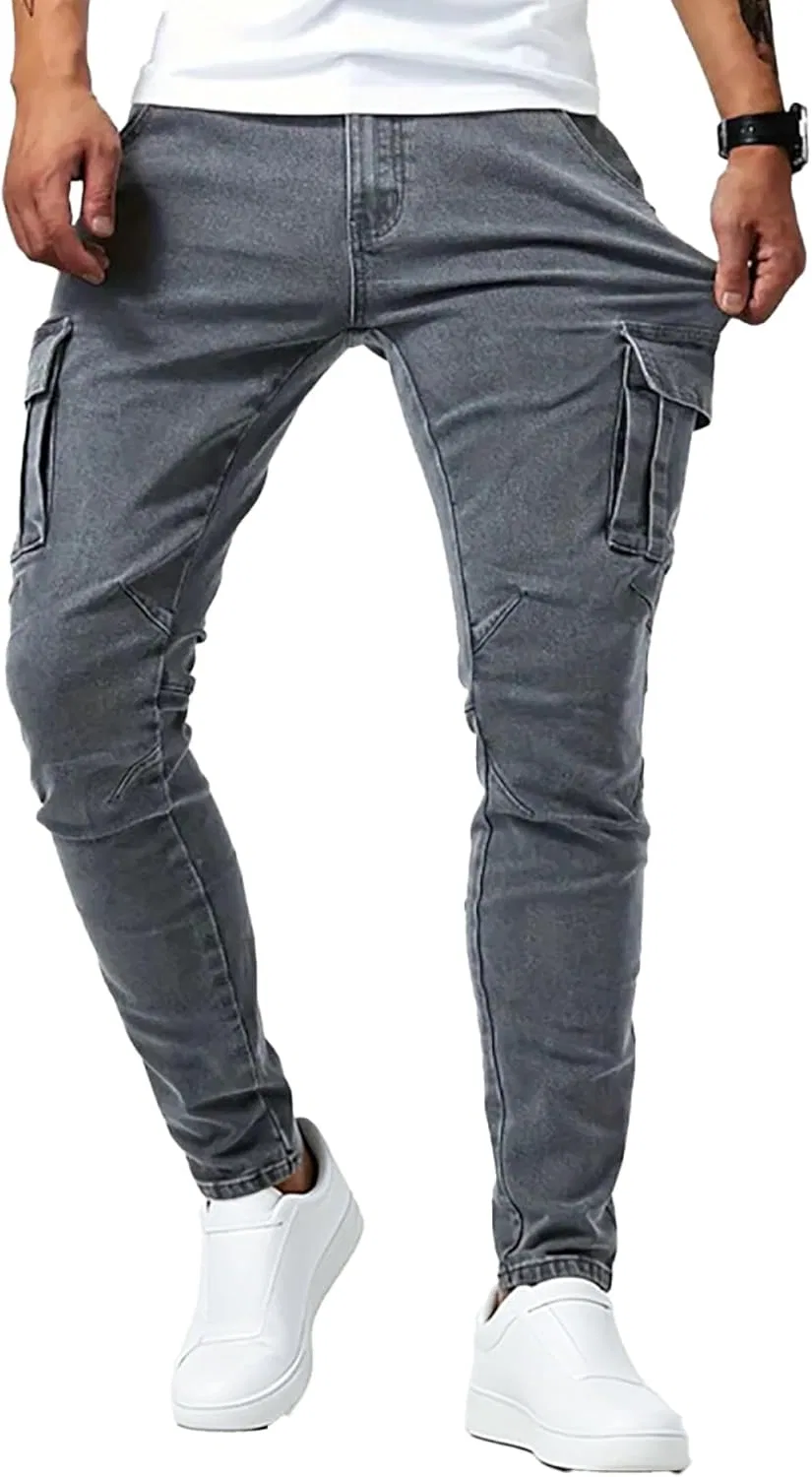 Джинсы карго Slim Fit, Серый