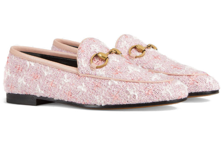Лоферы (WMNS) Gucci Jordaan Tweed Loafers 'Pink' — фото 2