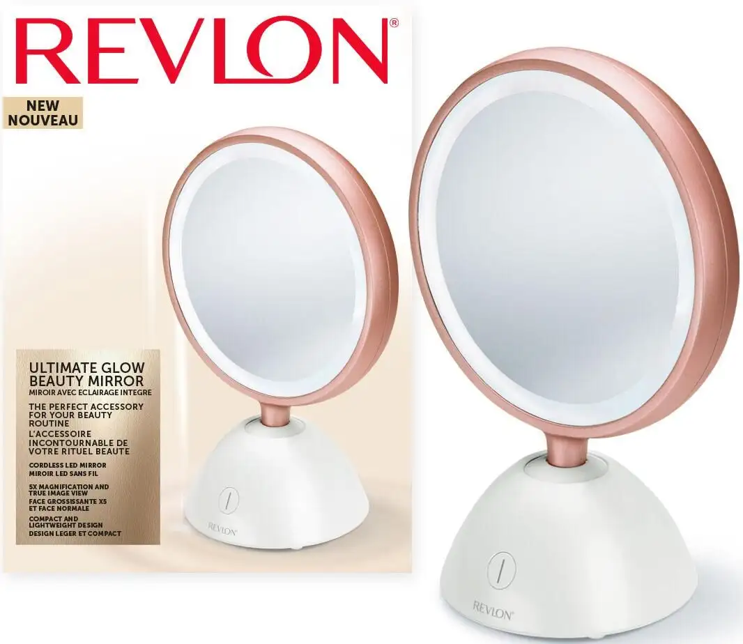 

Косметическое зеркало Revlon "Ultimate Glow - RVMR9029UKE" 18х25,5х12,4 см, белый/перламутровый