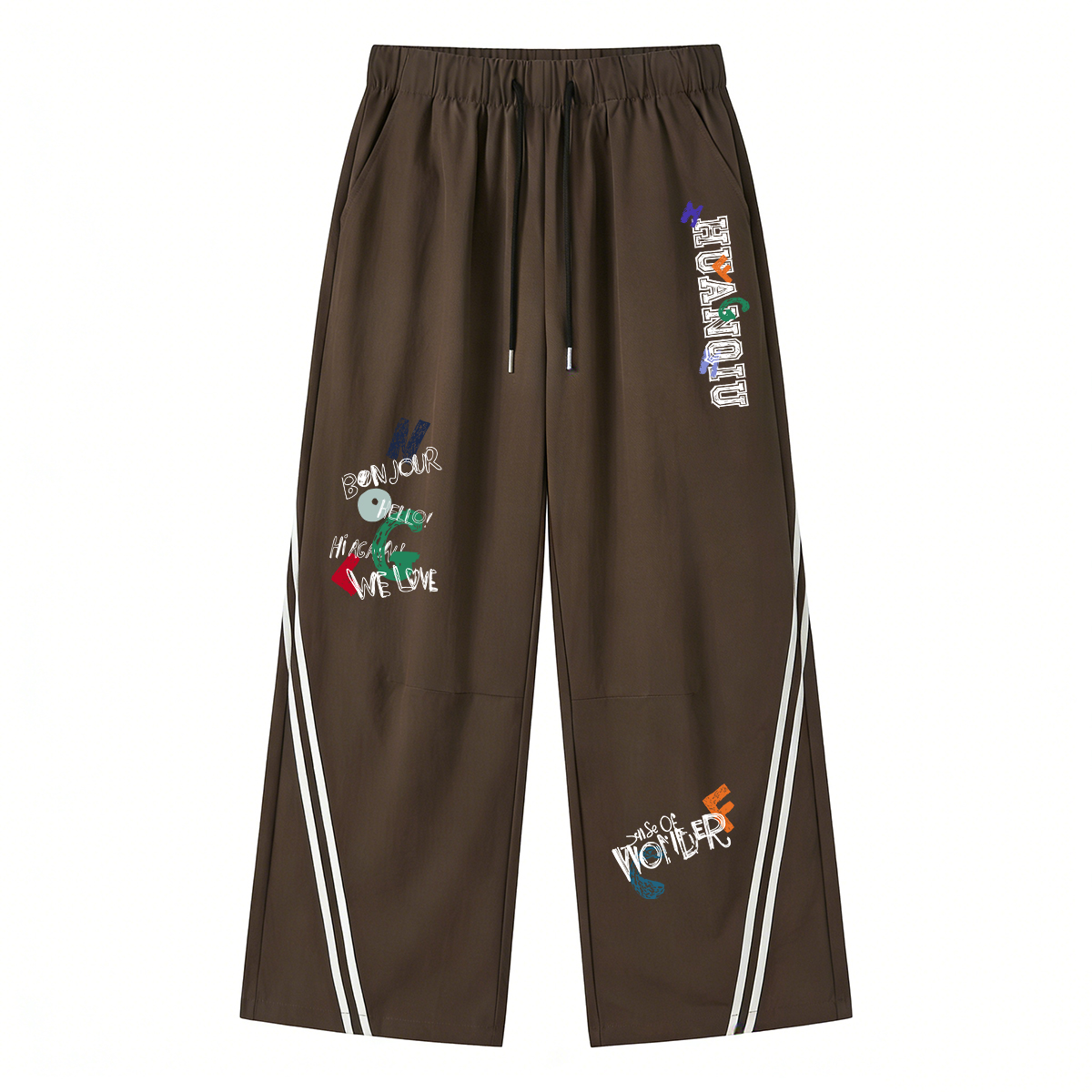 

Повседневные брюки Unisex утепленные широкие HUANQIU, coffee