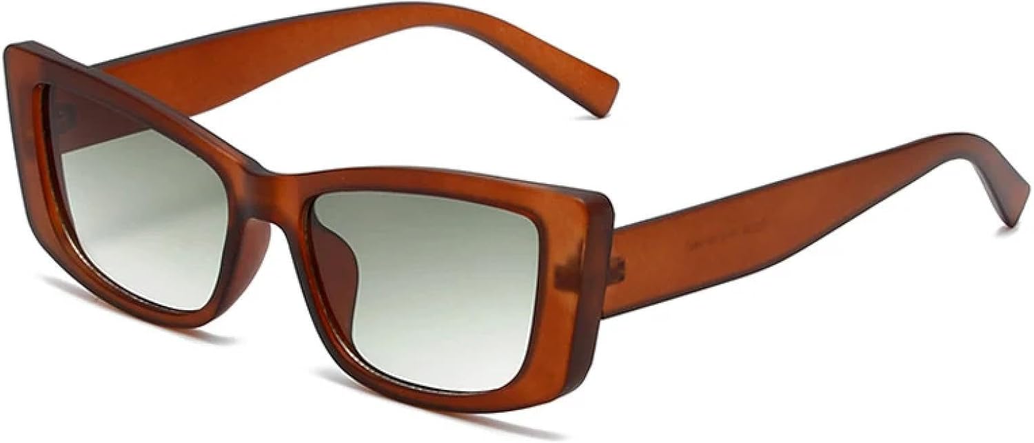 

Модные маленькие солнцезащитные очки «кошачий глаз» для женщин, солнцезащитные очки UV400 в стиле ретро с градиентом, матовые солнцезащитные очки для мужчин TVTBBVV, Matte Tea Green