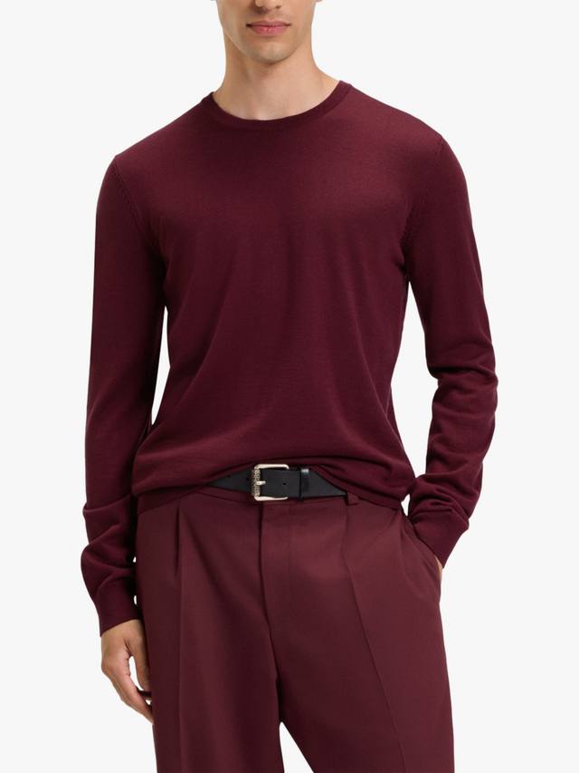 

HUGO San Cedric свитер с воротником-гольф из шерсти HUGO BOSS, Dark Red
