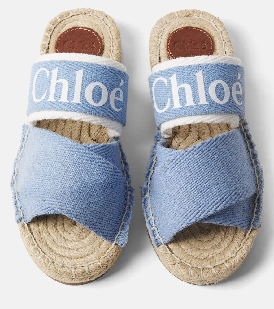 Эспадрильи с логотипом Chloé Kids, синий — фото 4