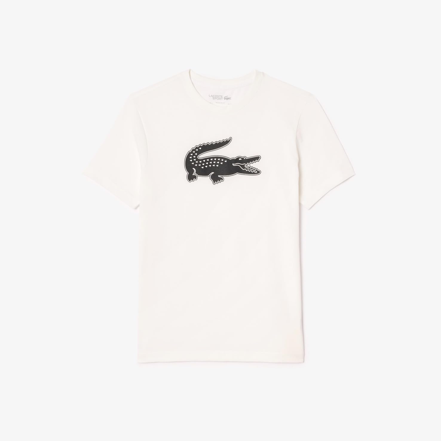Мужская футболка Lacoste из смесовой хлопковой ткани Ultra Dry с логотипом, белый/темно-синий — фото 4