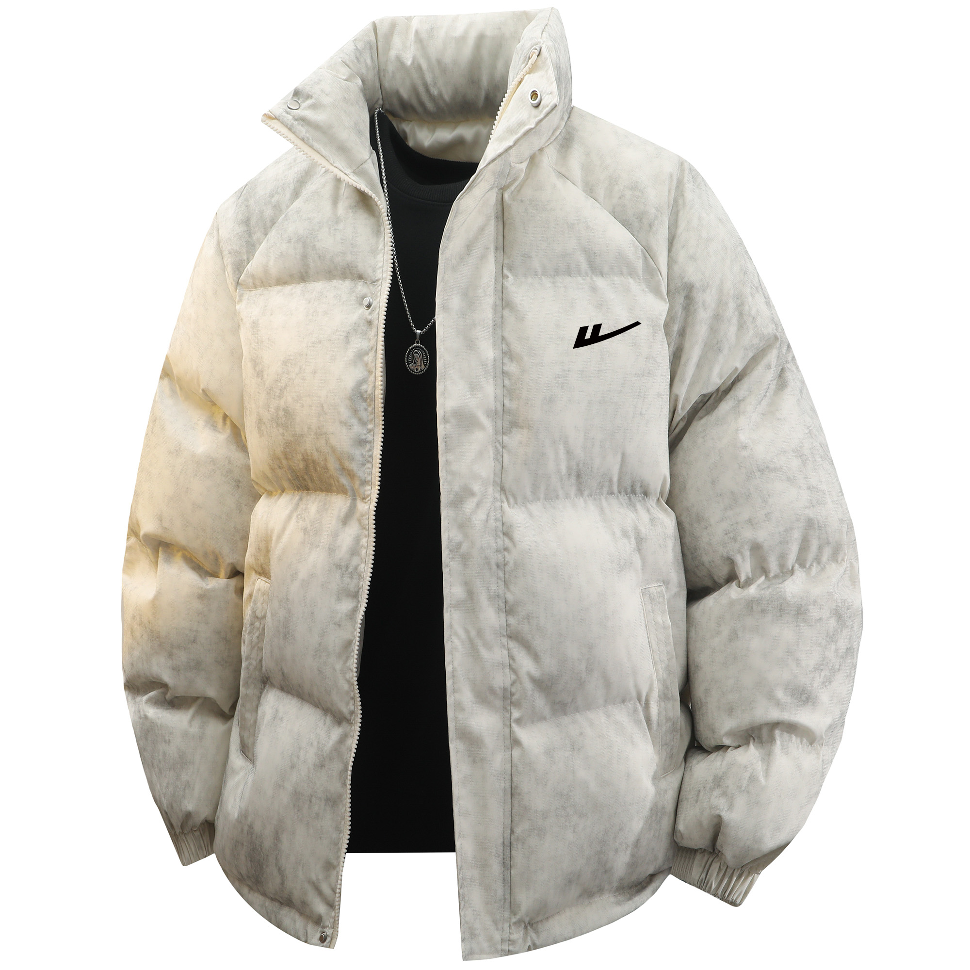 

Пуховик женский с воротником стойкой утепленный карго WARRIOR, экрю