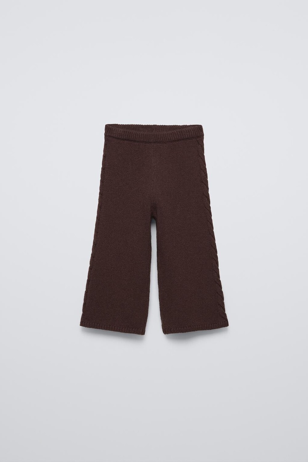 

Брюки с кабельной трикотажной плеткой ZARA, цвет chocolate