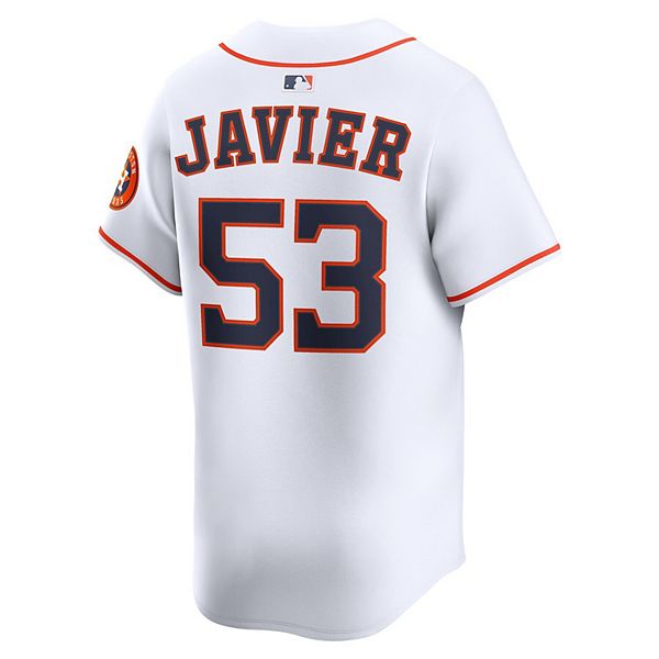 Мужская белая домашняя лимитированная футболка игрока Cristian Javier Houston Astros Nike — фото 4