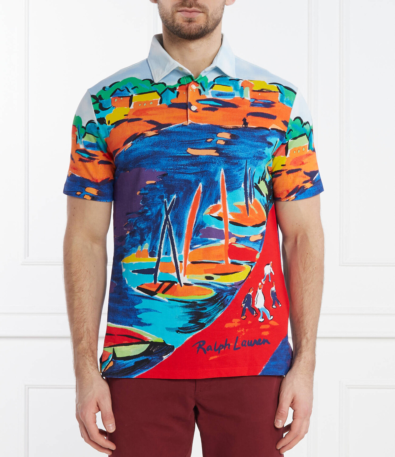 

Поло POLO RALPH LAUREN Custom slim fit, разноцветный