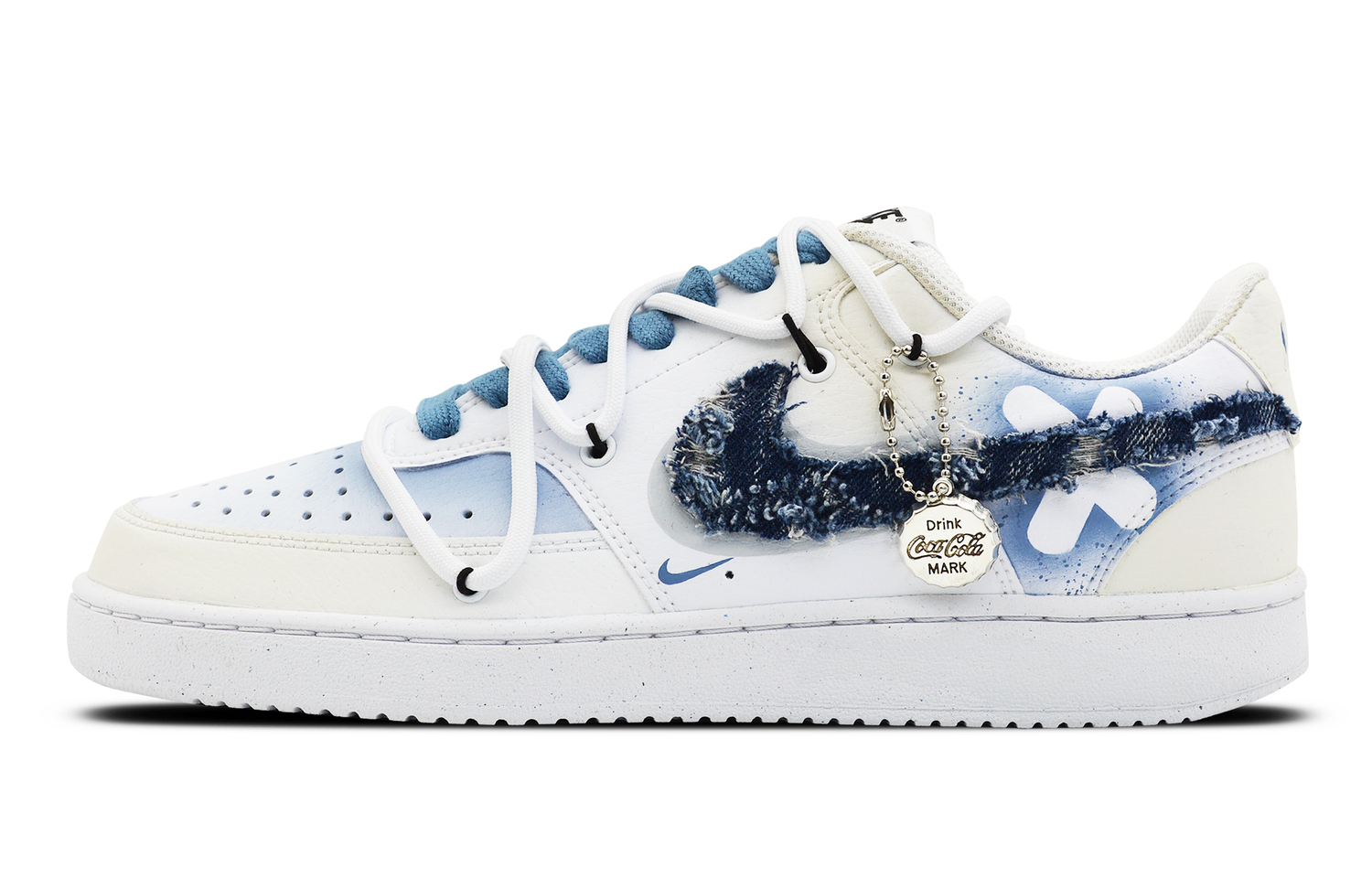 

Nike Кроссовки Court Vision мужские низкие бело-голубые лазурные, цвет Cerulean