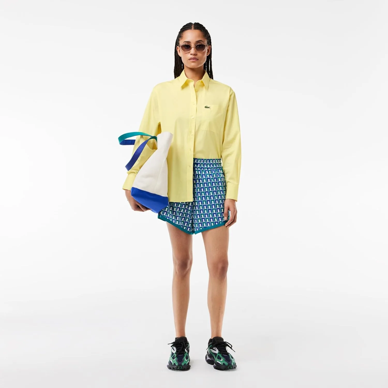 Рубашка Lacoste из основной коллекции, свободного кроя, желтая — фото 3