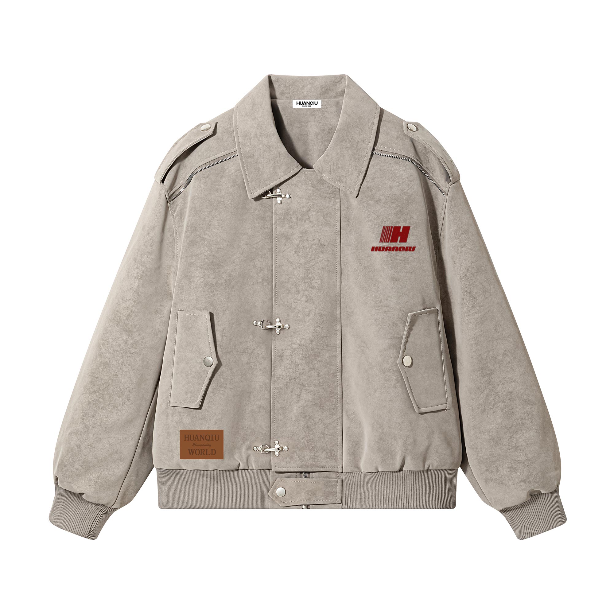 

Пуховик Unisex Lapel Moderate HUANQIU, серый