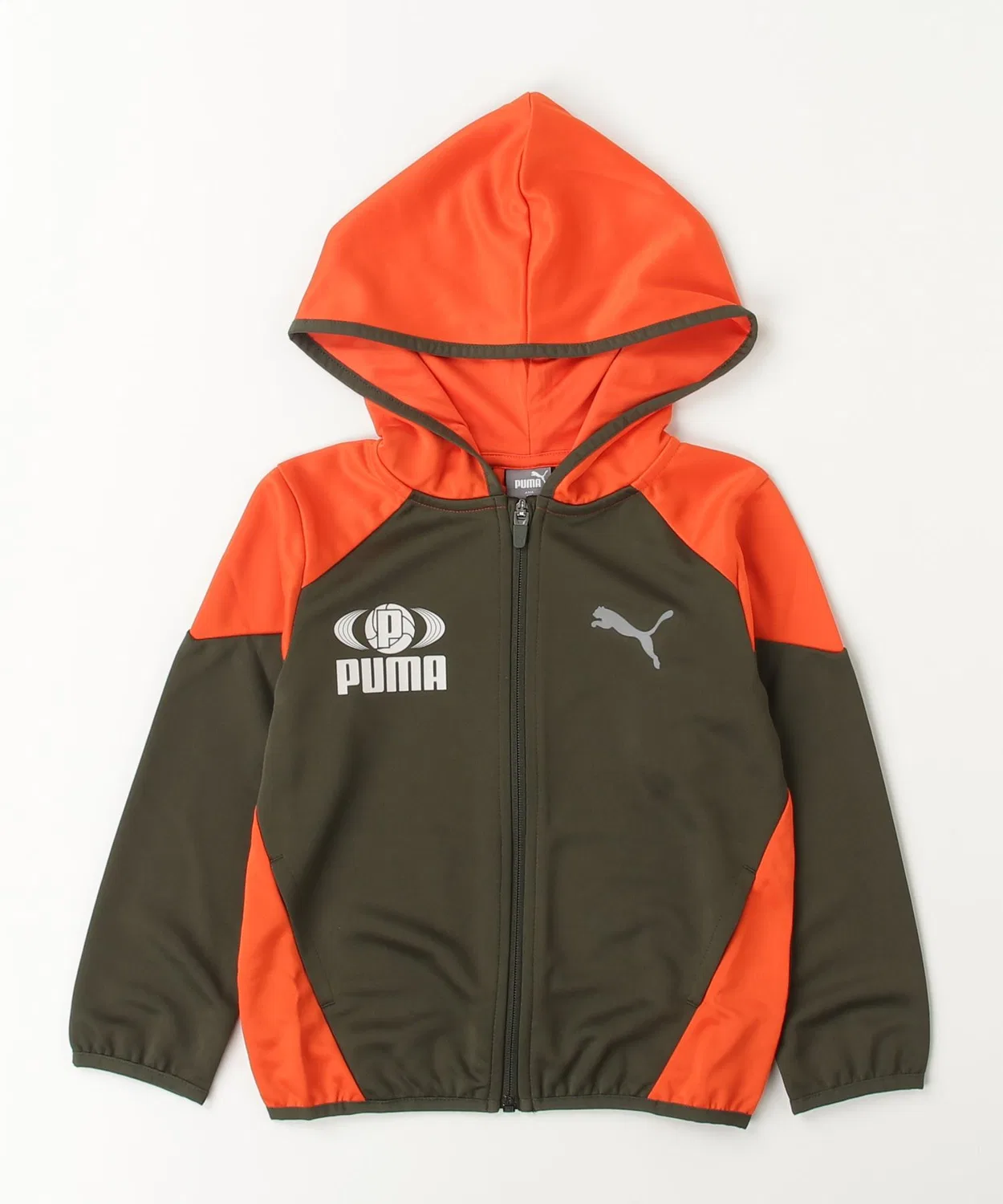 Детская куртка PUMA Active Sports с капюшоном, полиэстер, оливковый