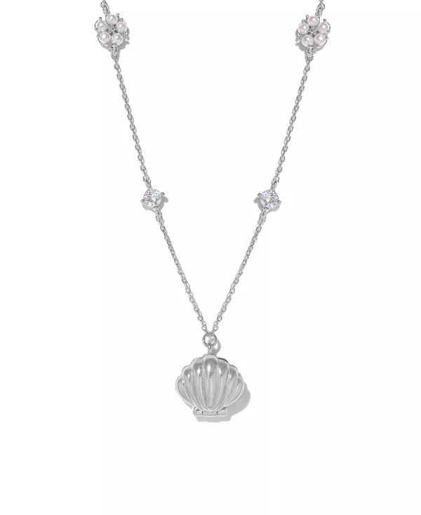 

Ожерелье из ракушек с искусственным жемчугом, скрытым в кристаллах Girls Crew, silver