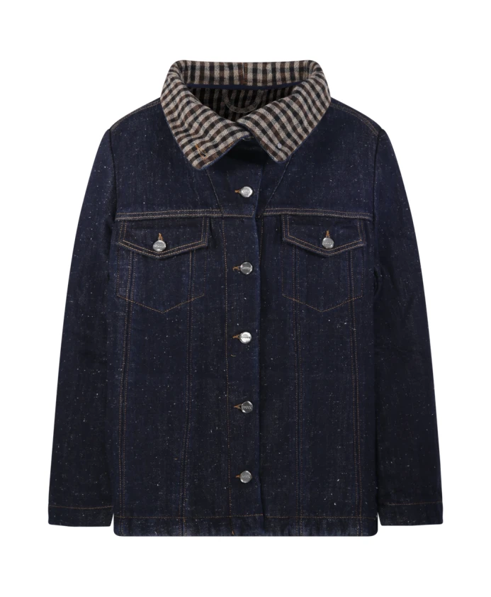 

Темно-Синяя джинсовая куртка Ganni, синий